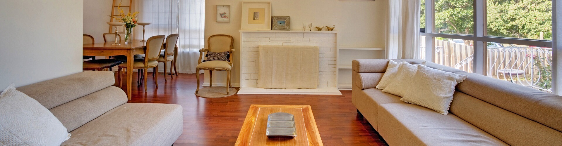 Living room with wooden floor